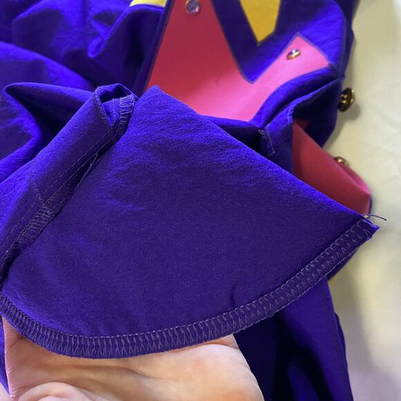 Vtg 80s Bedazzled Blazer / Shirt Wmn S Purple Yellow Lightening Bolts Halloween - Picture 10 of 10